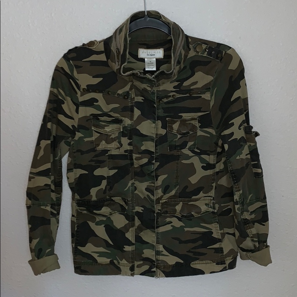 Studded Zip Up Army Jacket